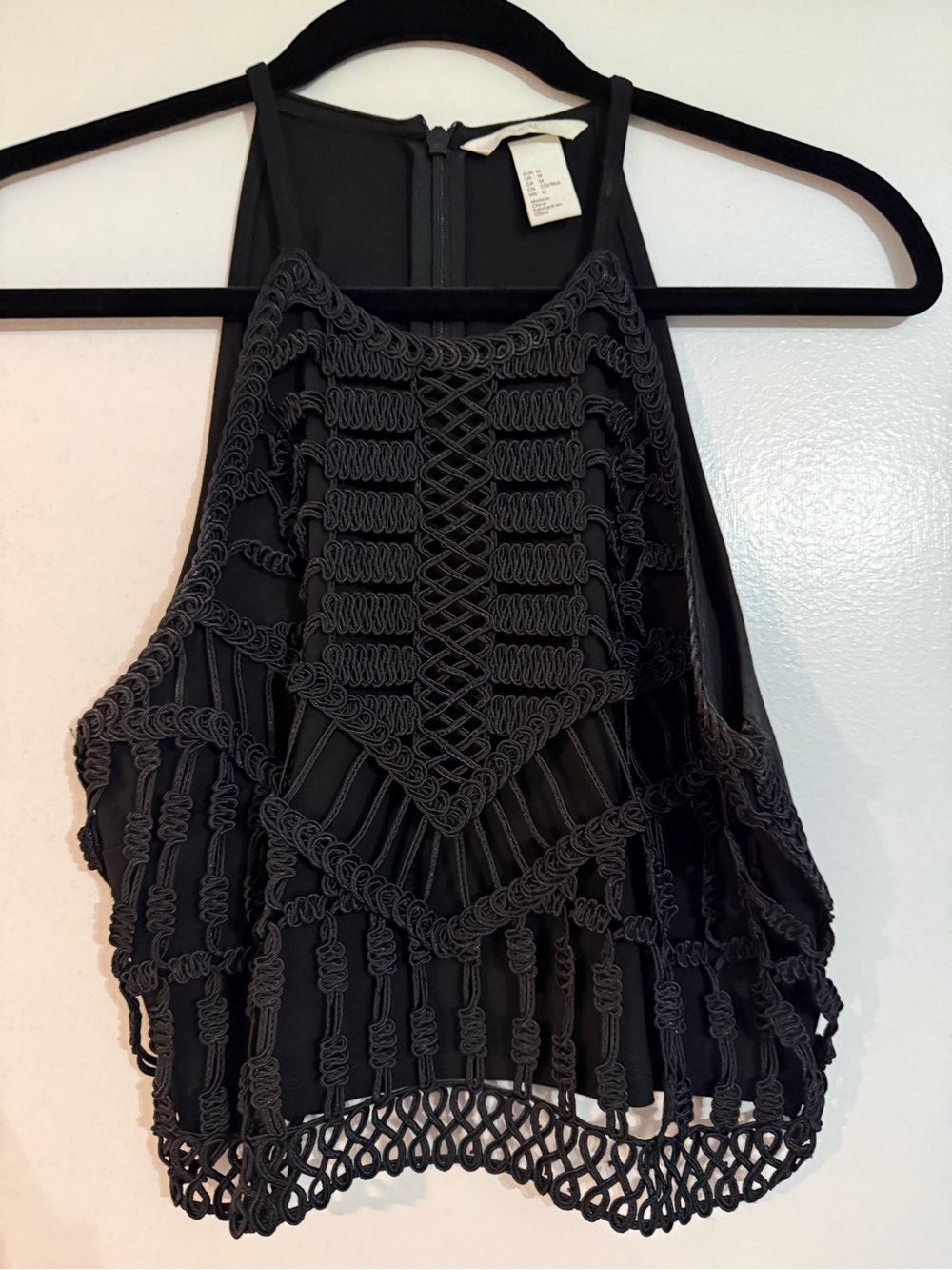 H&M Black Crochet Halter Camisole